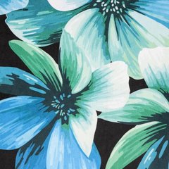 Zasłona KLEO z welwetu w niebieskie kwiaty Eurofirany - 140 x 270 cm - czarny 3