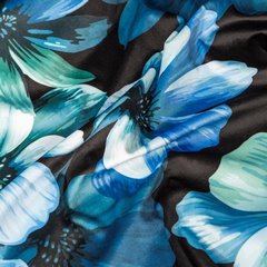 Zasłona KLEO z welwetu w niebieskie kwiaty Eurofirany - 140 x 270 cm - czarny 4