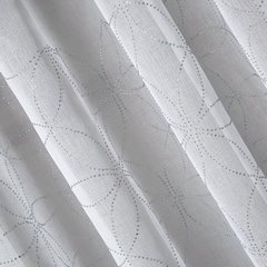 Lila biała firana z etaminy zdobiona cyrkoniami 140x250 cm na przelotkach - 140 x 250 cm - biały 2