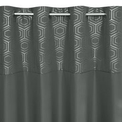 Zasłona DAFNE oxford ze srebrną aplikacją Eurofirany - 140 x 250 cm - grafitowy 5