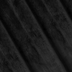 Zasłona z welwetu czarna HAZEL z dekoracyjnym pasem srebrnego wzoru 140x250 cm na przelotkach Eurofirany - 140 x 250 cm - czarny 2