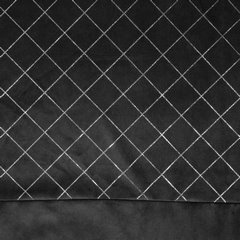 Zasłona z welwetu czarna HAZEL z dekoracyjnym pasem srebrnego wzoru 140x250 cm na przelotkach Eurofirany - 140 x 250 cm - czarny 3