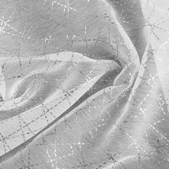 Fibi biała zasłona z etaminy z lśniącym wzorem na przelotkach 140x250cm - 140 x 250 cm - biały 4
