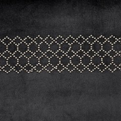 Jovita czarna zasłona welwetowa ze złotymi dżetami 140x270 cm na taśmie marszczącej Eurofirany DIVA LINE - 140 x 270 cm - czarny 3