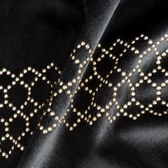 Jovita czarna zasłona welwetowa ze złotymi dżetami 140x270 cm na taśmie marszczącej Eurofirany DIVA LINE - 140 x 270 cm - czarny 4