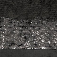 Zasłona czarna JASMIN welwetowa z aplikacją z cekinów i moheru Eurofirany - 140 x 250 cm - czarny 3