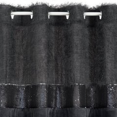 Zasłona czarna JASMIN welwetowa z aplikacją z cekinów i moheru Eurofirany - 140 x 250 cm - czarny 5