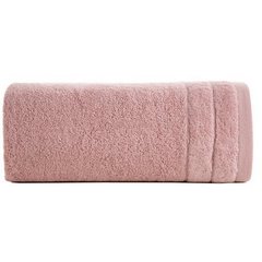 Ręcznik kąpielowy Damla z welwetową bordiurą Eurofirany - 50 x 90 cm - pudrowy róż 2