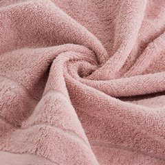 Ręcznik kąpielowy Damla z welwetową bordiurą Eurofirany - 50 x 90 cm - pudrowy róż 4