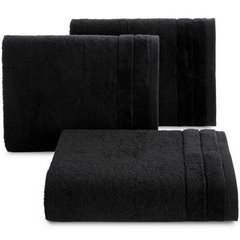 Ręcznik kąpielowy Damla z welwetową bordiurą Eurofirany - 50 x 90 cm - czarny 1