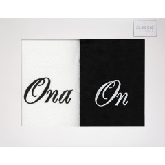 Komplet ręczników z haftem ONA I ON Eurofirany - 47 x 37 x 7 cm - biały 1