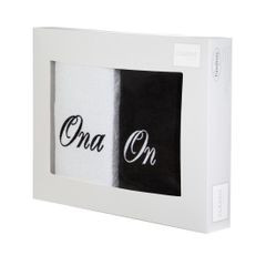 Komplet ręczników z haftem ONA I ON Eurofirany - 47 x 37 x 7 cm - biały 4