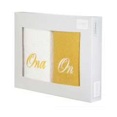 Komplet ręczników z haftem ONA I ON Eurofirany - 46 x 36 x 7 cm - kremowy 2