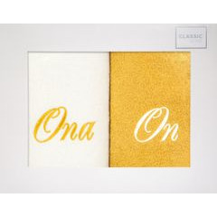 Komplet ręczników z haftem ONA I ON Eurofirany - 46 x 36 x 7 cm - kremowy 3