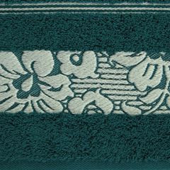 Ręcznik kąpielowy SYLWIA z bordiurą w kwiaty Eurofirany - 70 x 140 cm - turkusowy 7