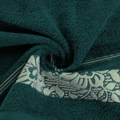 Ręcznik kąpielowy SYLWIA z bordiurą w kwiaty Eurofirany - 70 x 140 cm - turkusowy 8