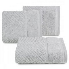 Ręcznik kąpielowy KALIA ze wzorem zygzaka Reina Line Eurofirany - 50 x 90 cm - srebrny 1