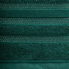 Ręcznik kąpielowy JUDY z bordiurą w błyszczące paski Eurofirany - 50 x 90 cm - ciemnozielony 3