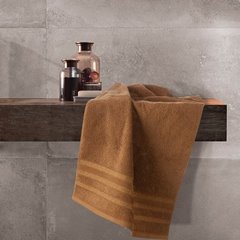 Ręcznik kąpielowy JUDY z bordiurą w błyszczące paski Eurofirany - 70 x 140 cm - musztardowy 5