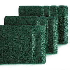Ręcznik GLORY 1 z bordiurą z dodatkiem lśniącej nici Eurofirany - 30 x 50 cm - butelkowy zielony 1