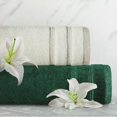 Ręcznik GLORY 1 z bordiurą z dodatkiem lśniącej nici Eurofirany - 30 x 50 cm - butelkowy zielony 6