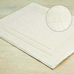 Caleb miękki dywanik łazienkowy z bawełny z ozdobnym wzorem Eurofirany - 60 x 90 cm - kremowy 1