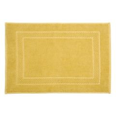 Caleb miękki dywanik łazienkowy z bawełny z ozdobnym wzorem Eurofirany - 60 x 90 cm - musztardowy 2