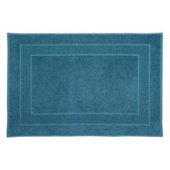 Caleb miękki dywanik łazienkowy z bawełny z ozdobnym wzorem Eurofirany - 60 x 90 cm - niebieski 2