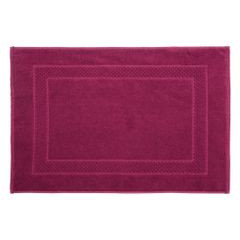 Caleb miękki dywanik łazienkowy z bawełny z ozdobnym wzorem Eurofirany - 50 x 70 cm - amarantowy 2