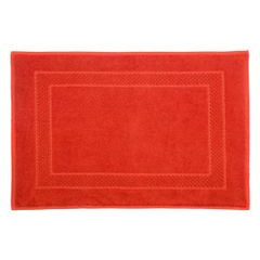 Caleb miękki dywanik łazienkowy z bawełny z ozdobnym wzorem Eurofirany - 60 x 90 cm - pomarańczowy 2
