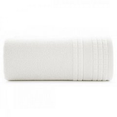 Ręcznik kąpielowy CUBA z welwetową bordiurą w kwadraty Eurofirany - 50 x 90 cm - biały 2