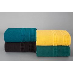 Ręcznik kąpielowy CUBA z welwetową bordiurą w kwadraty Eurofirany - 50 x 90 cm - czarny 5