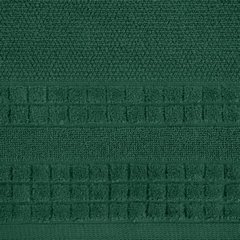 Ręcznik kąpielowy CUBA z welwetową bordiurą w kwadraty Eurofirany - 50 x 90 cm - butelkowy zielony 3