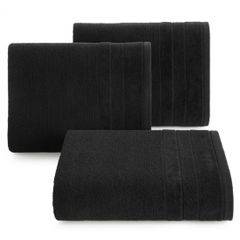 LINEA ręcznik kąpielowy z welwetową bordiurą Eurofirany - 50 x 90 cm - czarny 1