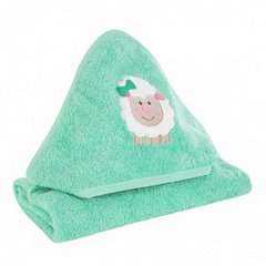 BABY 31 ręcznik dziecięcy z kapturkiem z motywem owieczki Eurofirany - 75 x 75 cm - miętowy 2