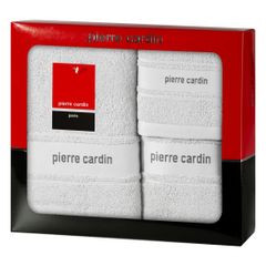 Komplet 3 srebrnych ręczników kąpielowych NEL w ozdobnym pudełku PIERRE CARDIN - 40 x 34 x 9 cm - srebrny 2