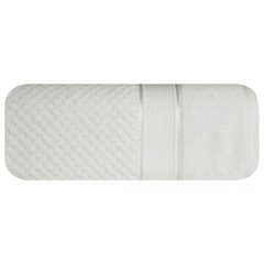 Ręcznik JESSI wytłaczany w kratkę z welwetową bordiurą Eurofirany - 30 x 50 cm - biały 2