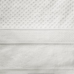 Ręcznik JESSI wytłaczany w kratkę z welwetową bordiurą Eurofirany - 30 x 50 cm - biały 3