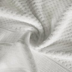 Ręcznik JESSI wytłaczany w kratkę z welwetową bordiurą Eurofirany - 30 x 50 cm - biały 4
