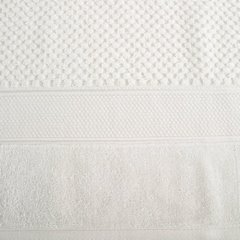 Ręcznik JESSI wytłaczany w kratkę z welwetową bordiurą Eurofirany - 30 x 50 cm - kremowy 3