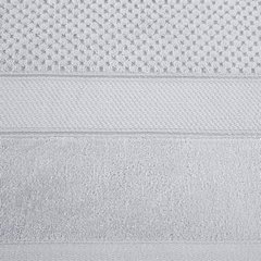 Ręcznik JESSI wytłaczany w kratkę z welwetową bordiurą Eurofirany - 30 x 50 cm - jasnopopielaty 3