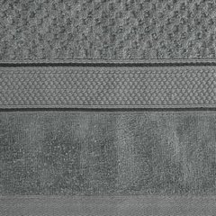 Ręcznik JESSI wytłaczany w kratkę z welwetową bordiurą Eurofirany - 30 x 50 cm - stalowy 3