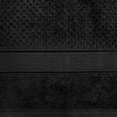 Ręcznik JESSI wytłaczany w kratkę z welwetową bordiurą Eurofirany - 30 x 50 cm - czarny 3