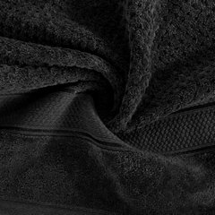 Ręcznik JESSI wytłaczany w kratkę z welwetową bordiurą Eurofirany - 30 x 50 cm - czarny 4