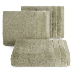 Ręcznik kąpielowy Damla z welwetową bordiurą jasny brązowy 30x50 cm Eurofirany - 30 x 50 cm - brązowy 1