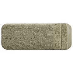 Ręcznik kąpielowy Damla z welwetową bordiurą jasny brązowy 30x50 cm Eurofirany - 30 x 50 cm - brązowy 2