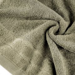 Ręcznik kąpielowy Damla z welwetową bordiurą jasny brązowy 30x50 cm Eurofirany - 30 x 50 cm - brązowy 4
