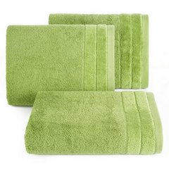 Ręcznik kąpielowy Damla z welwetową bordiurą oliwkowy 30x50 cm Eurofirany - 30 x 50 cm - oliwkowy 1