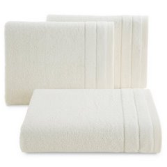 Ręcznik kąpielowy Damla z welwetową bordiurą kremowy 30x50 cm Eurofirany - 30 x 50 cm - kremowy 1