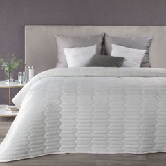 Narzuta na łóżko beżowa SOFIA 1 z matowego welwetu pikowana bezszwowo 230x260 cm Eurofirany - 230 x 260 cm - biały 1